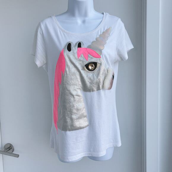 Nil & Mon Unisex Unicorn White T-shirt (S) - Picture 1 of 7